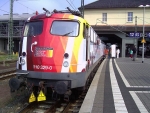 Der Science-Express in Darmstadt Hbf