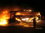 Bispingen: Bus vollständig ausgebrannt