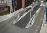 Darmstadt: Neue Nahverkehrsspur in der Bismarckstraße