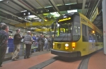 Festlicher Roll-Out der 150. Niederflurstraßenbahn der DVB AG im Straßenbahnbetriebshof Gorbitz