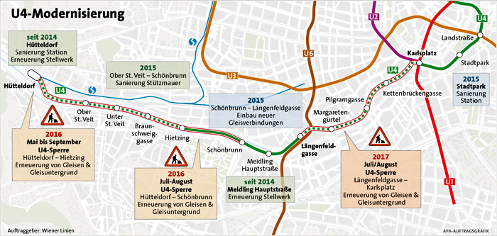 U4-Teilsperre: Wiener Linien starten große Info-Offensive