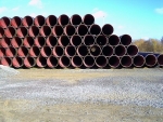 Rohre für die Ostsee-Pipeline in Sassnitz