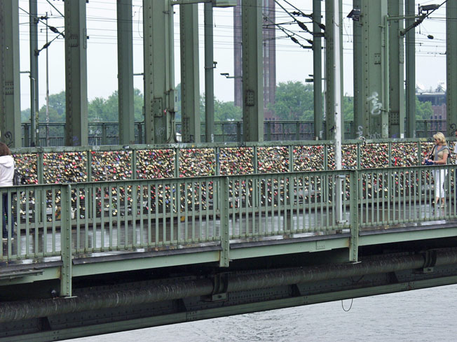 Liebesschlösser an der Hohenzollernbrücke