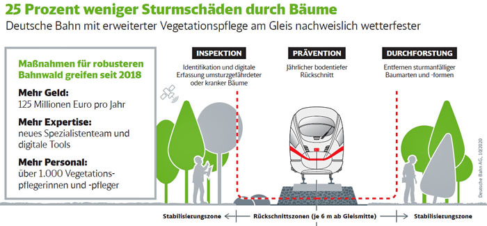 Neue Vegetationspflege an Gleisen wirkt