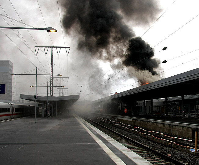 Feuer im Essener Hauptbahnhof
