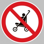 Fahrtreppen nicht mit Kinderwagen nutzen