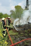 Bahnböschung in Flammen