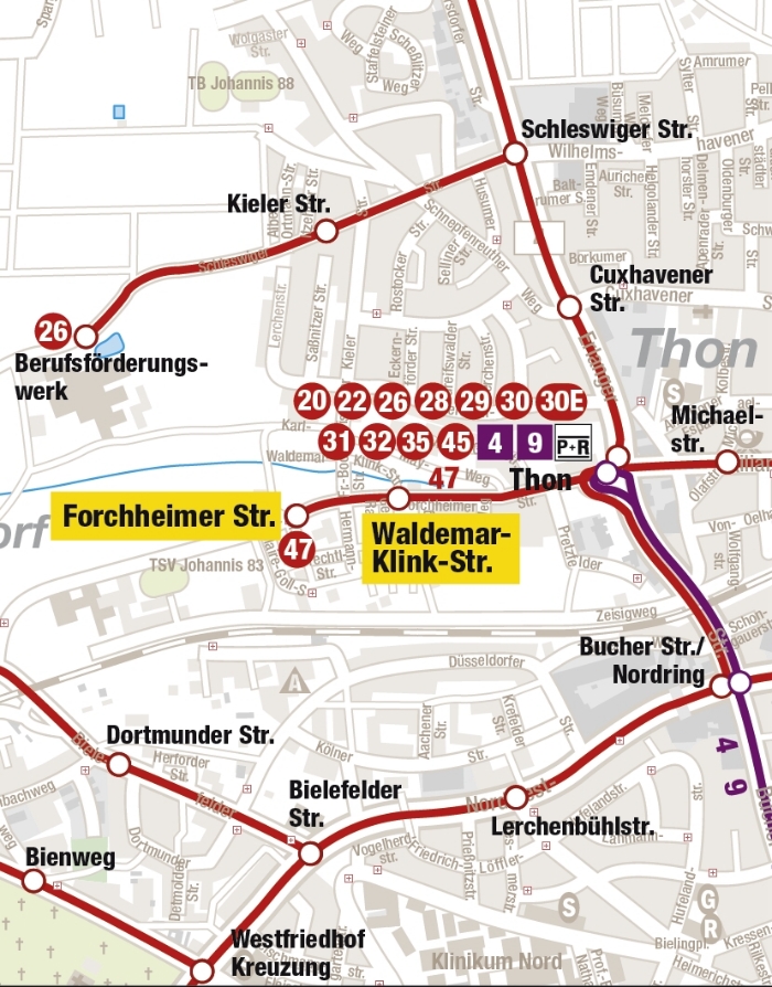 Linie 47 bis Forchheimer Straße